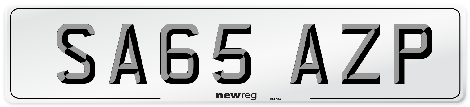 SA65 AZP Number Plate from New Reg